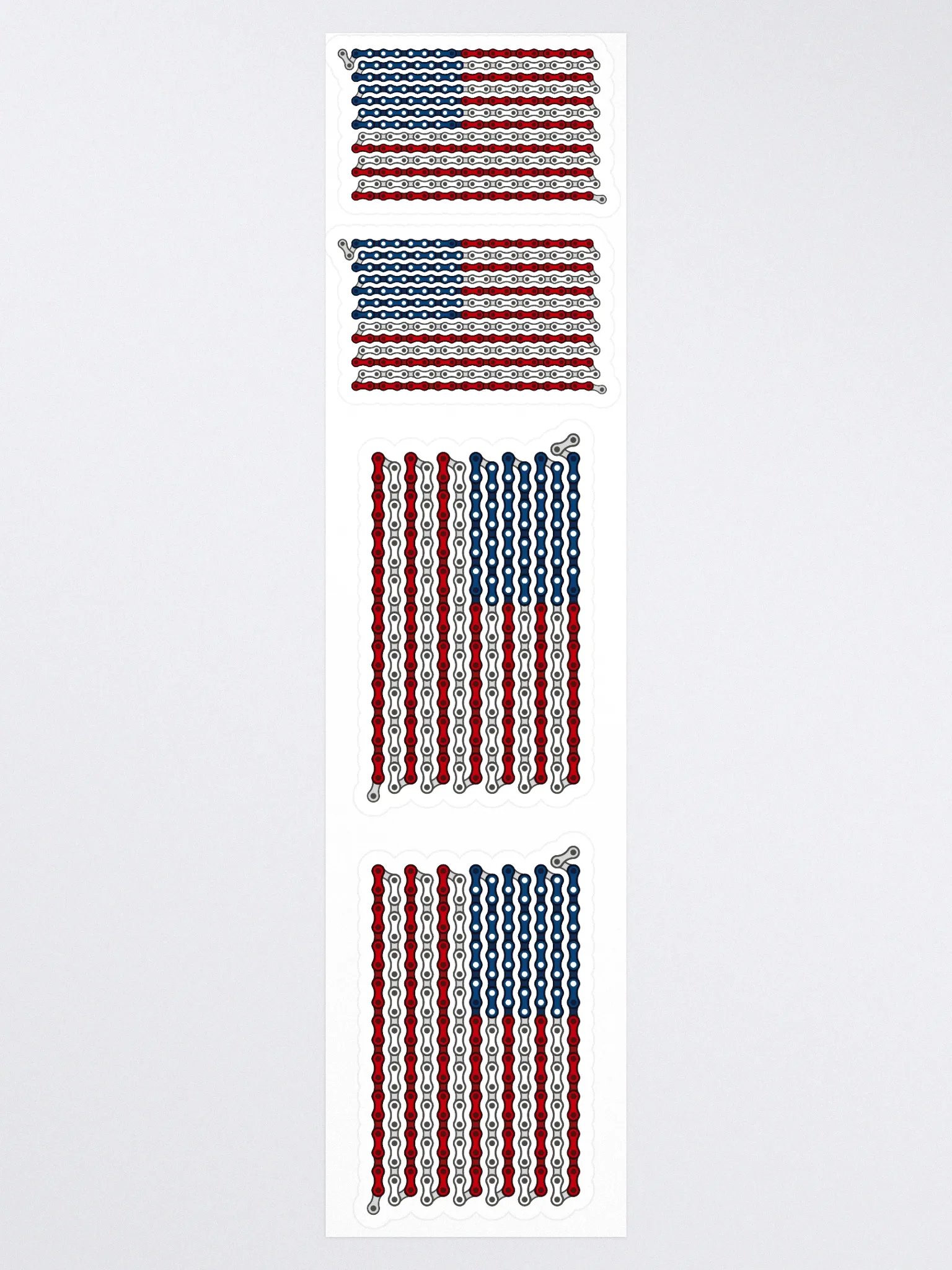 USA 50 States Bike Chain Flag Stickers, Mixed Size 4 Pack product image (3)