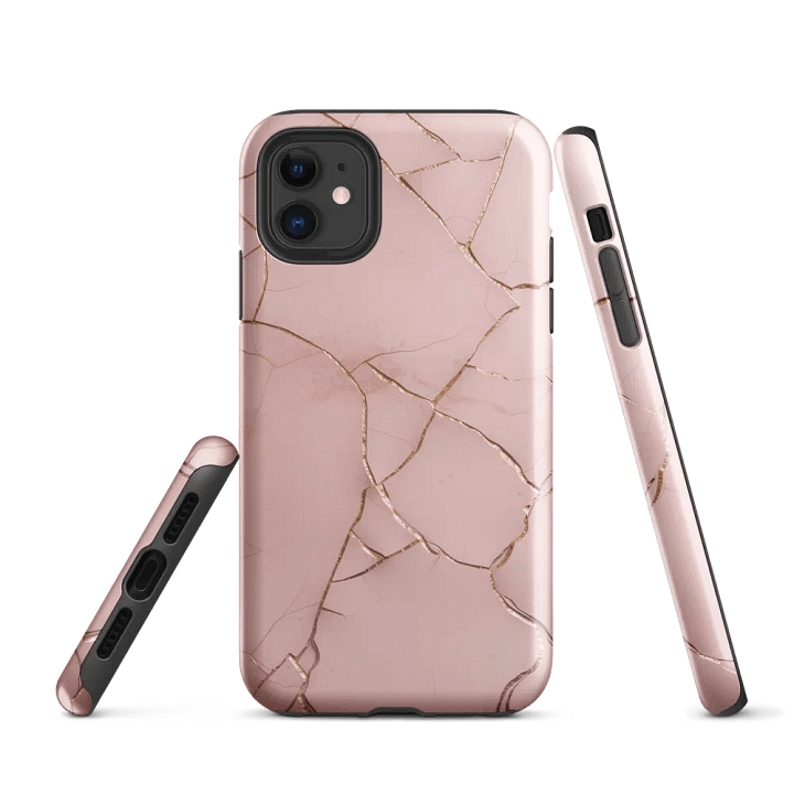 Peach & Gold Kintsugi Tough iPhone Case product image (1)