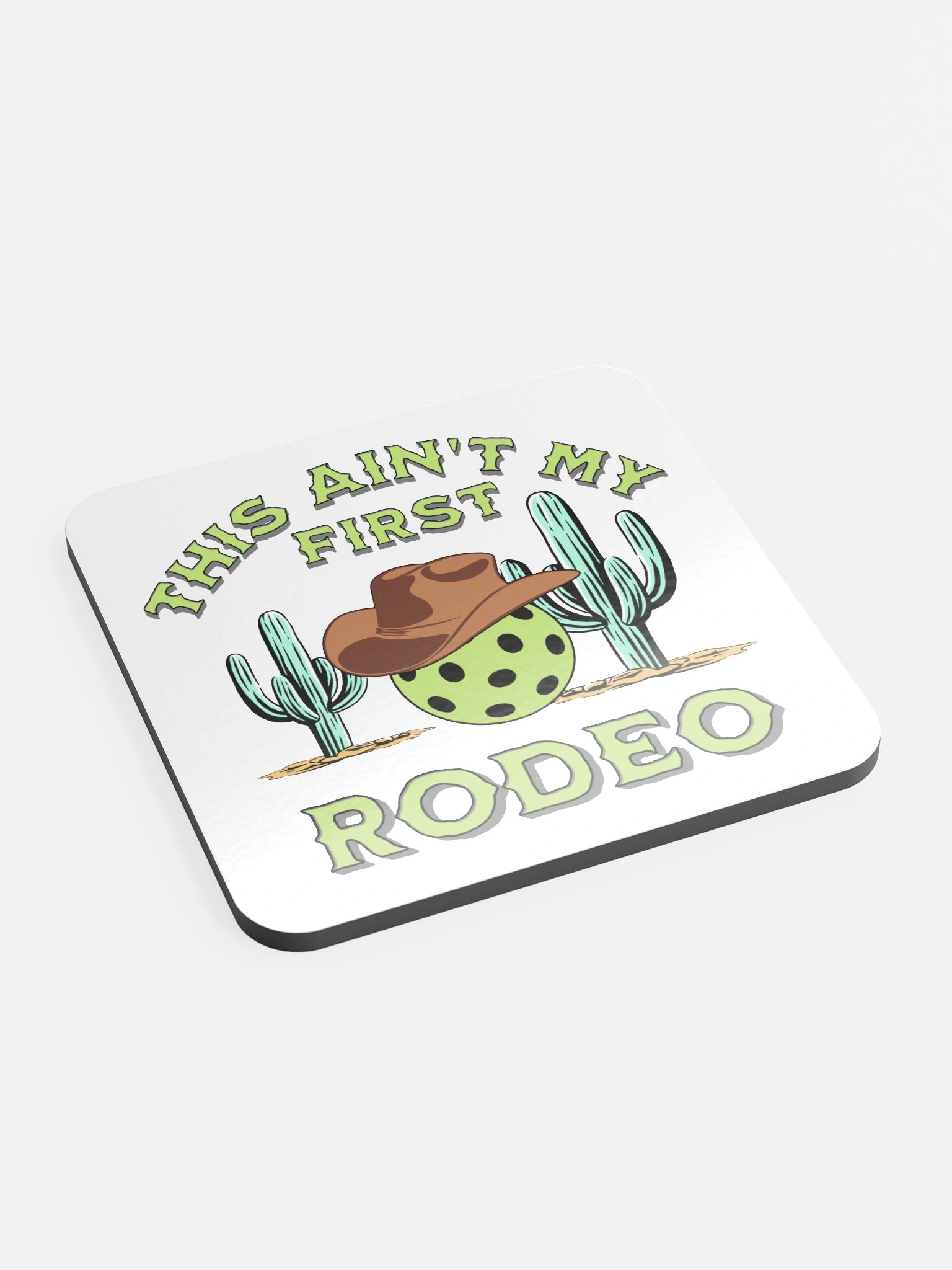 This Aint My First Rodeo Pickleball Western Vibes Glossed Cork Coaster product image (3)