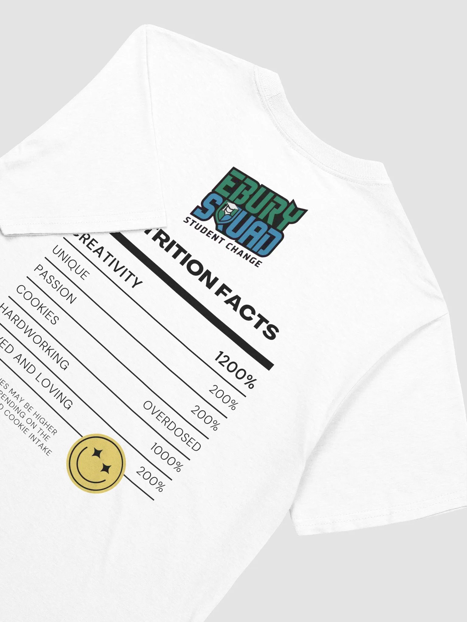 Ebury Squad Nutrition Facts T-Shirt - WHITE product image (4)