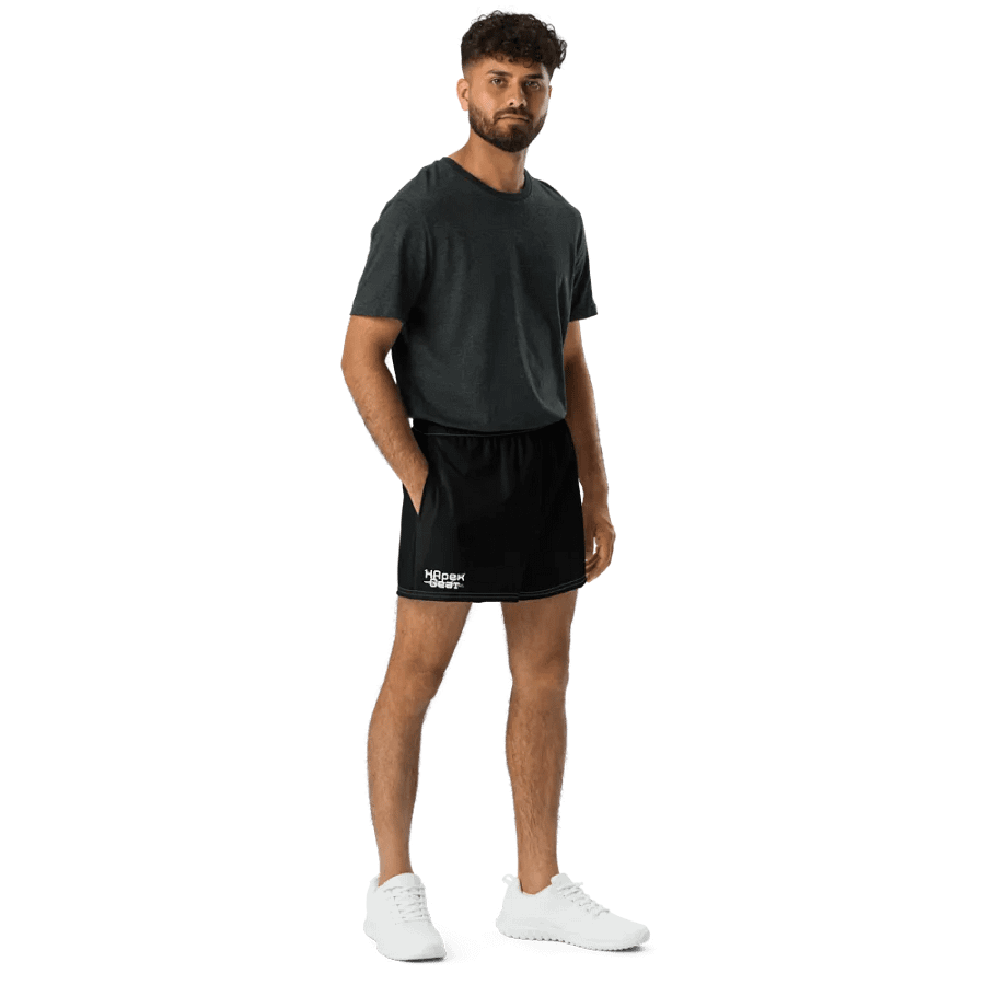 Unisex Athletic Shorts - Black - White HApex Gear Black Logo product image (8)