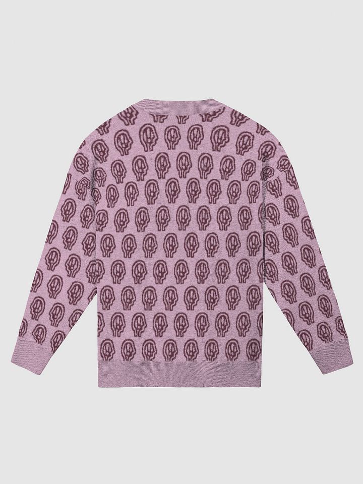 EXCLAIMING MENTALLY (repeating design, lilac and maroon) relaxed knitwear crewneck product image (6)
