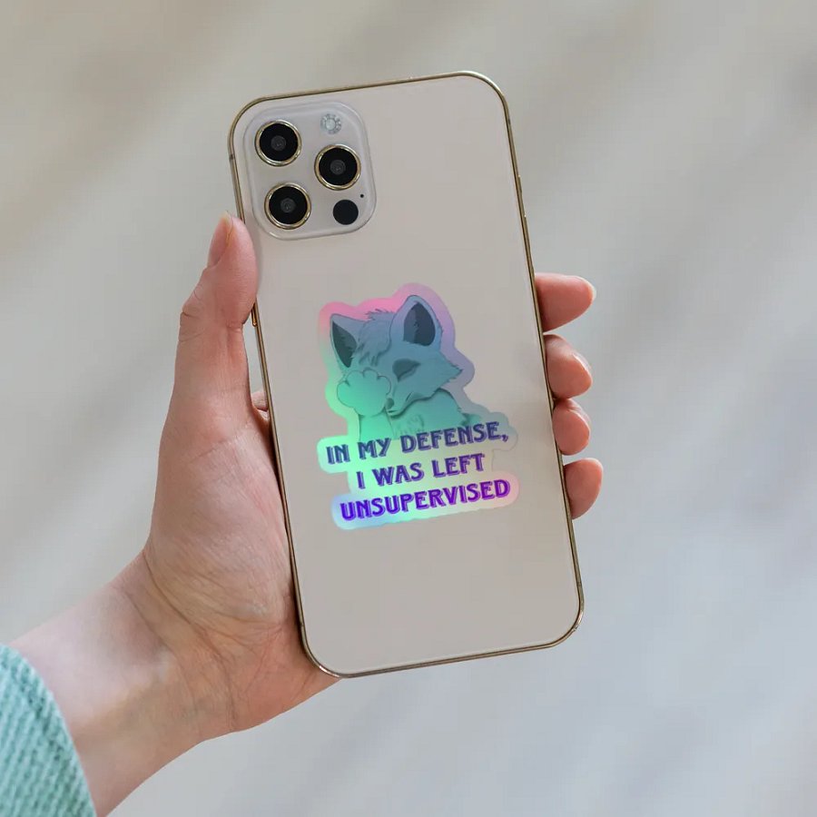 In my defense Holographic sticker product image (8)