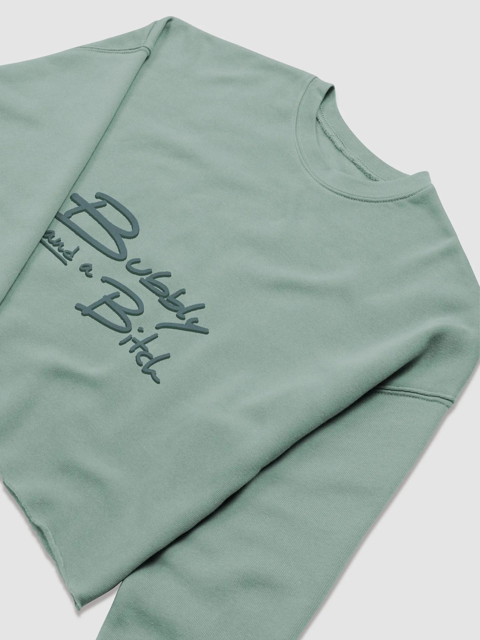 Bubbly and a B*tch (forest shadow design) women's fleece crop sweatshirt product image (13)
