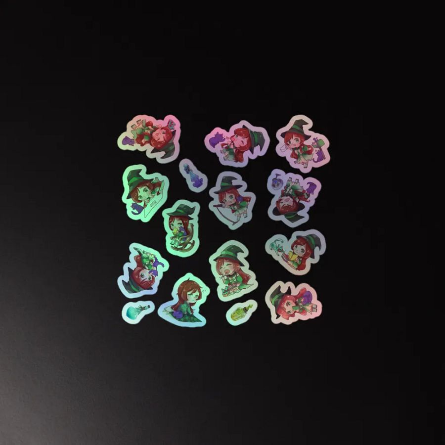 HOLO Chibi Cath Sticker Sheet product image (3)