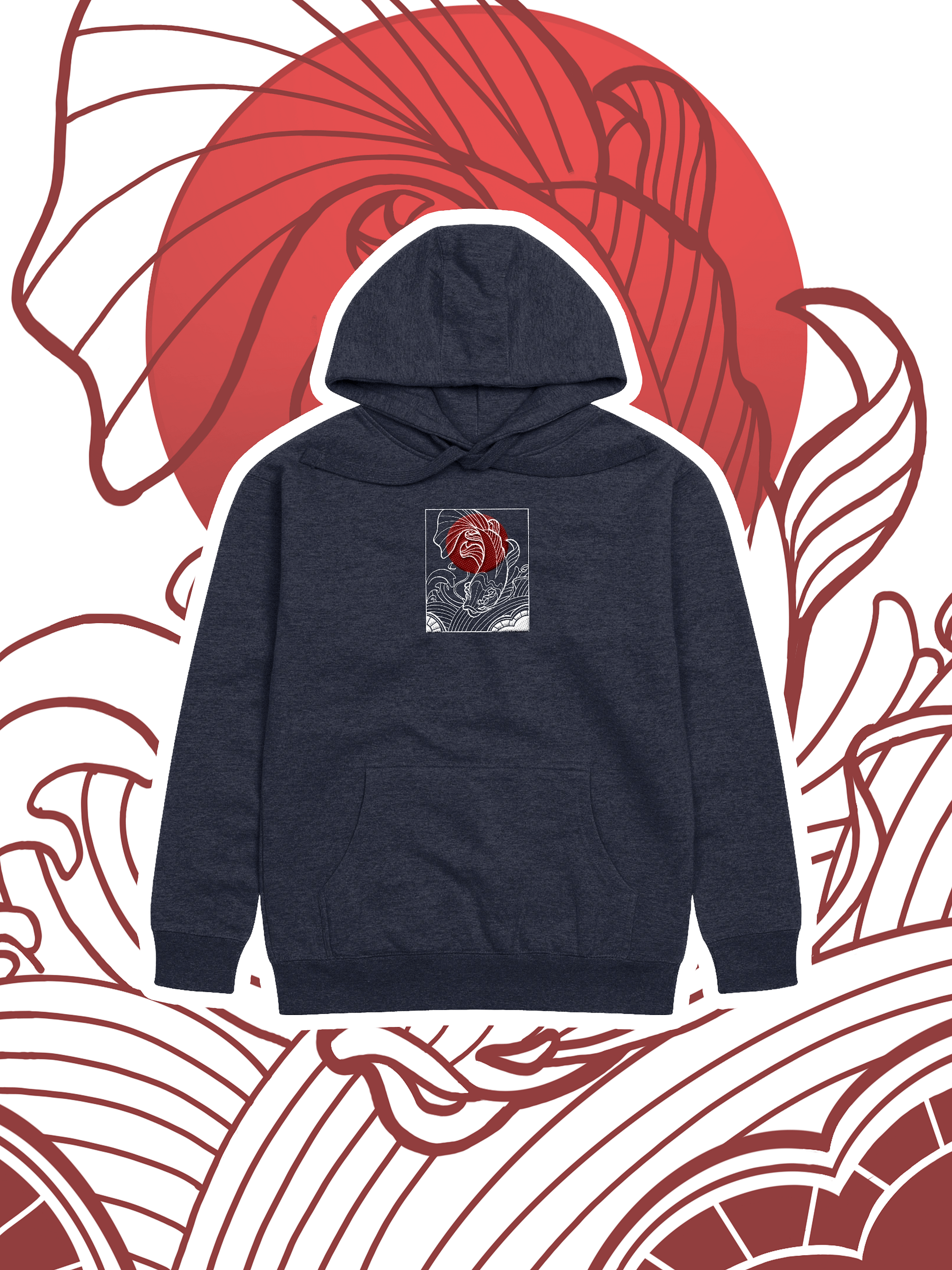 Carpe koï 鯉 Hoodie embroidered product image (1)