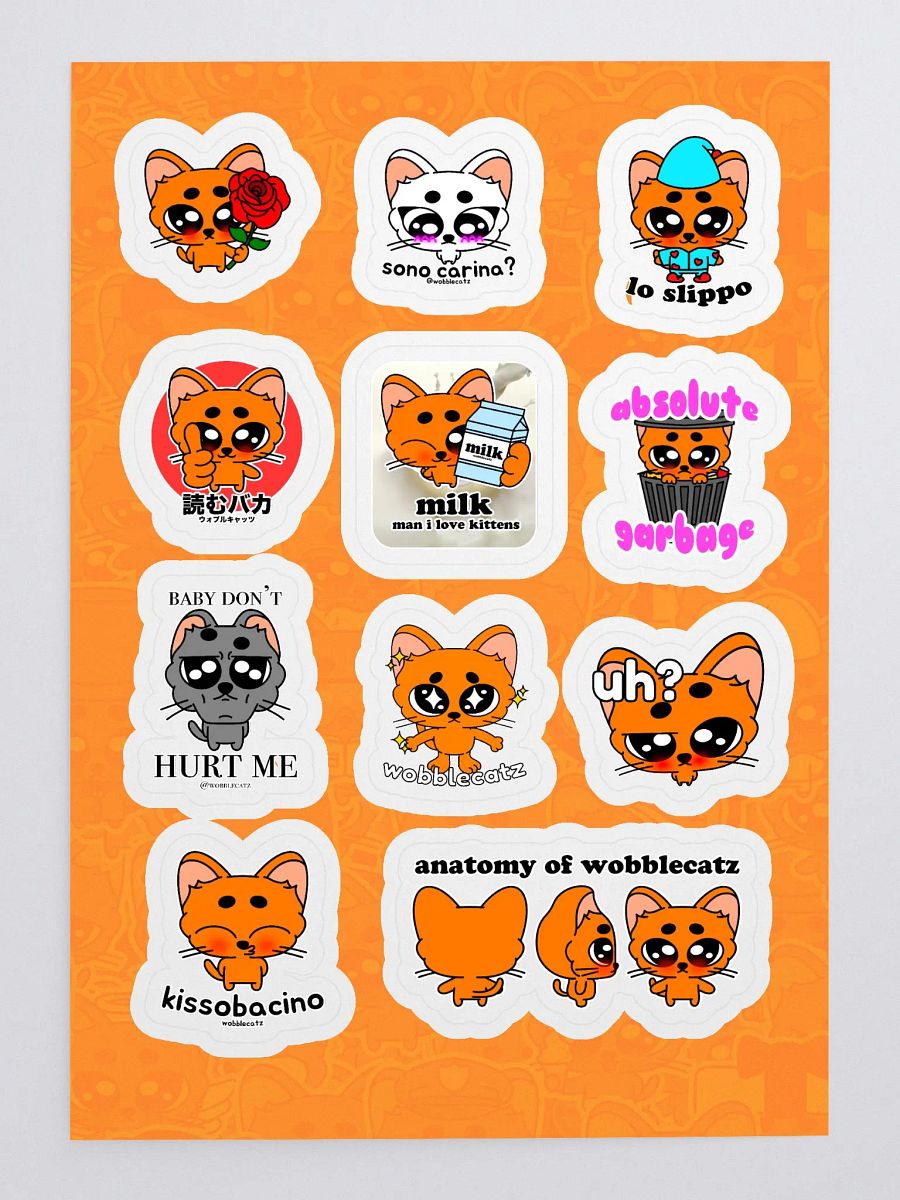 WOBBLECATZ STICKERS SHEET product image (3)