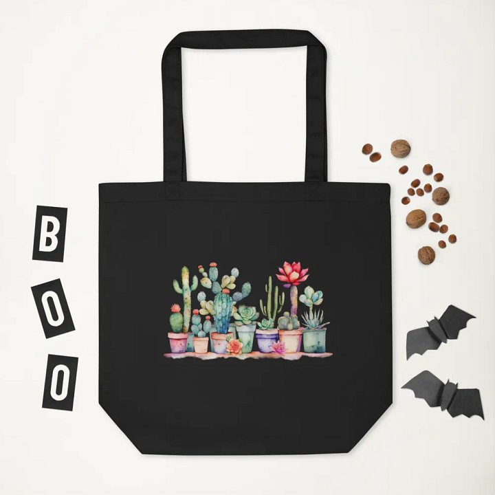 Colorful Potted Cacti And Succulents Eco-Friendly Tote Bag product image (2)