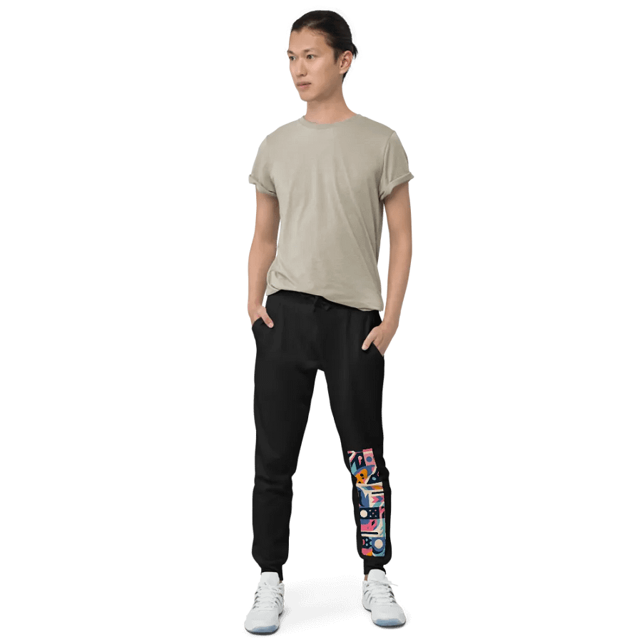 Funky Fusion: Cutout Collage: Unisex Fleece Joggers product image (16)