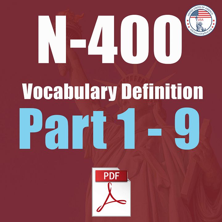 N-400 Vocabulary with SIMPLE Definitions v1 product image (1)