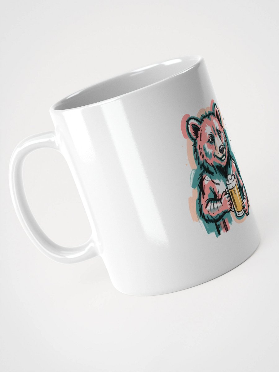 Colorful Bear Enjoying Beer | Vibrant Art Print Glossy Mug product image (9)
