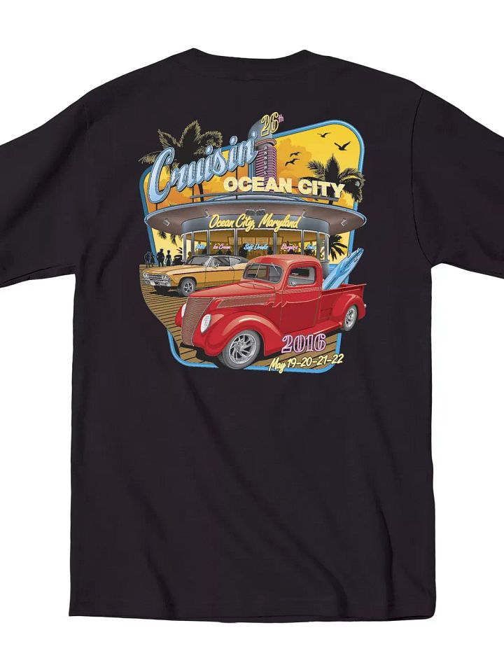 Cruisin official classic car show event t-shirt black Ocean City Maryland product image (1)