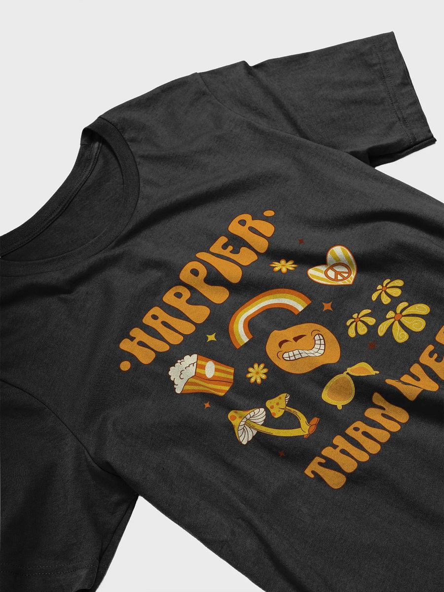 Groovy smiley happier than ever T-shirt cartoon retro Tee product image (32)