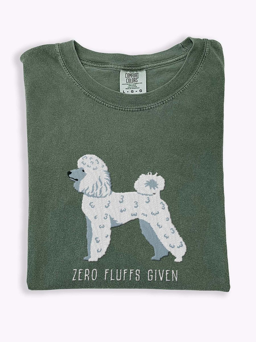 Zero Fluffs Given T-Shirt(Embroidered) of a Miniature Poodle(White) product image (1)