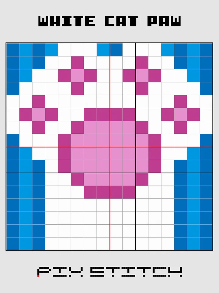 White Cat Paw Pixel Art product image (2)