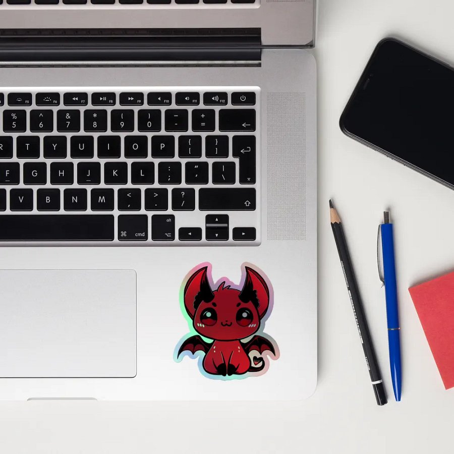 Chibi Demon Holographic Sticker Set product image (12)