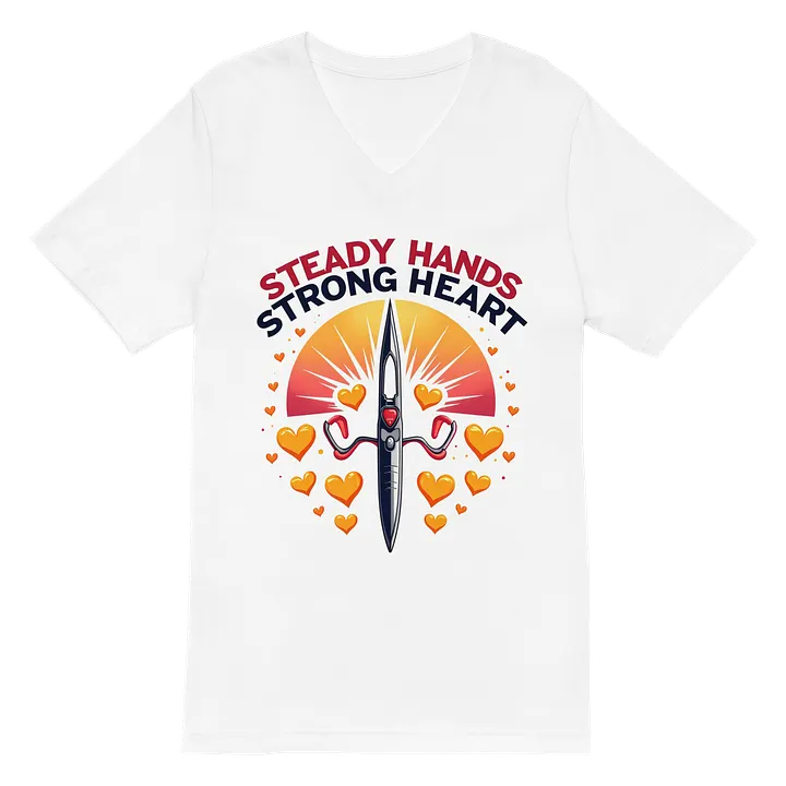 Steady Hands Strong Heart Rowing Boat V-Neck Tee product image (2)