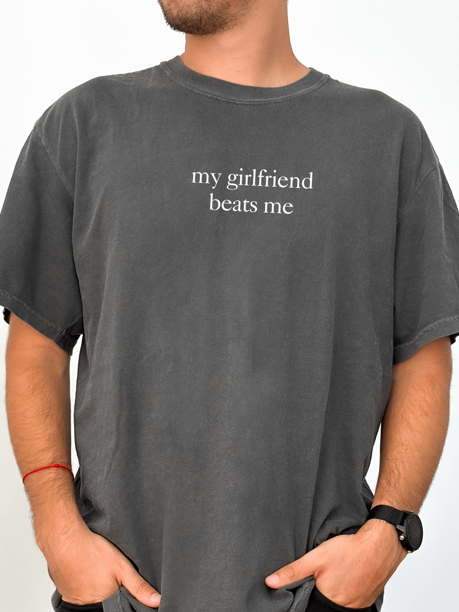 My Girlfriend Beats Me Tee – Comfort Colors Dark Humor Shirt product image (1)