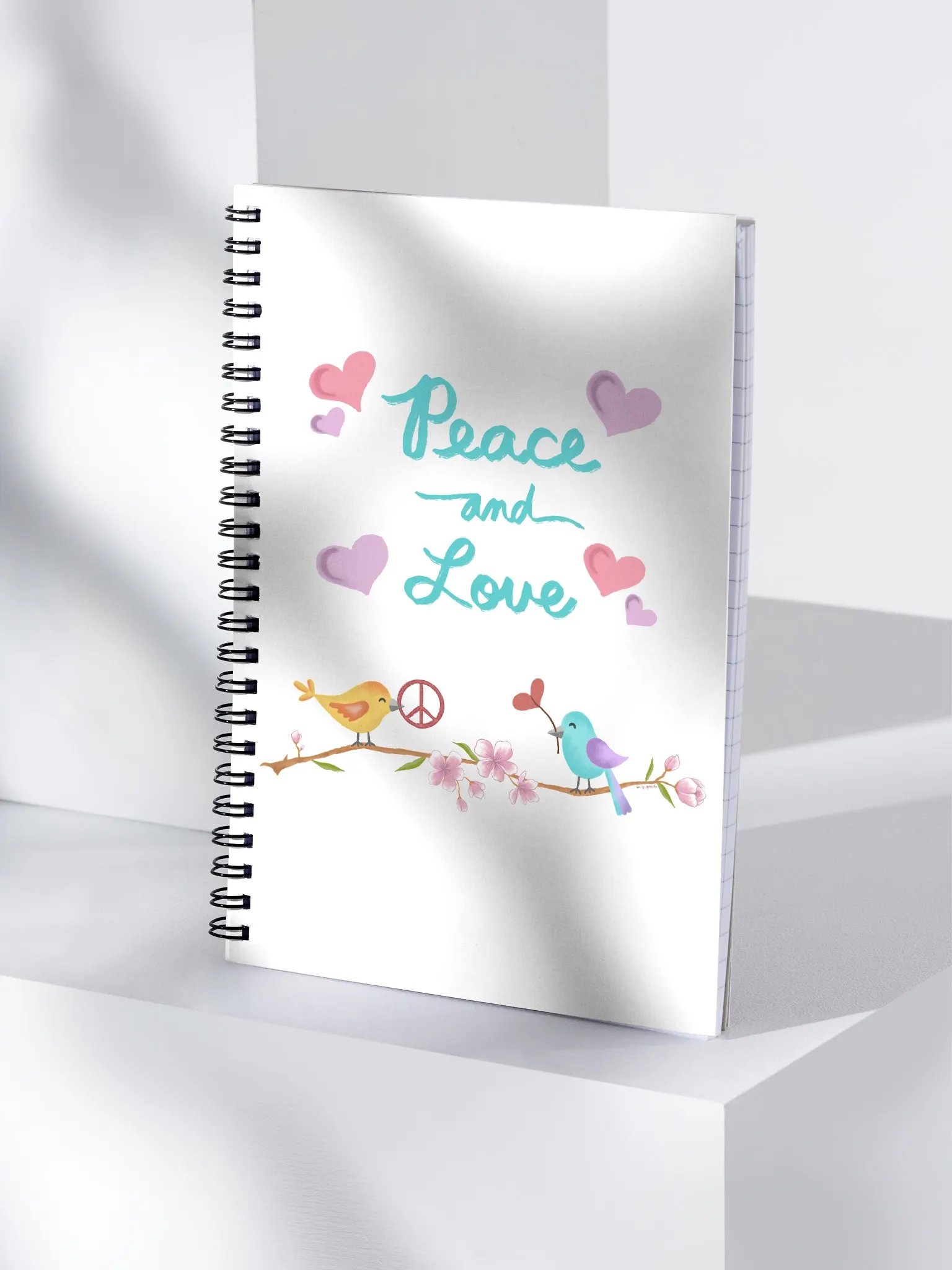 Peace and Love White Notebook product image (4)