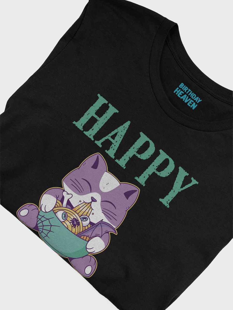 Happy Birthday (Spooky Cat Eating Noodles) T-Shirt product image (24)