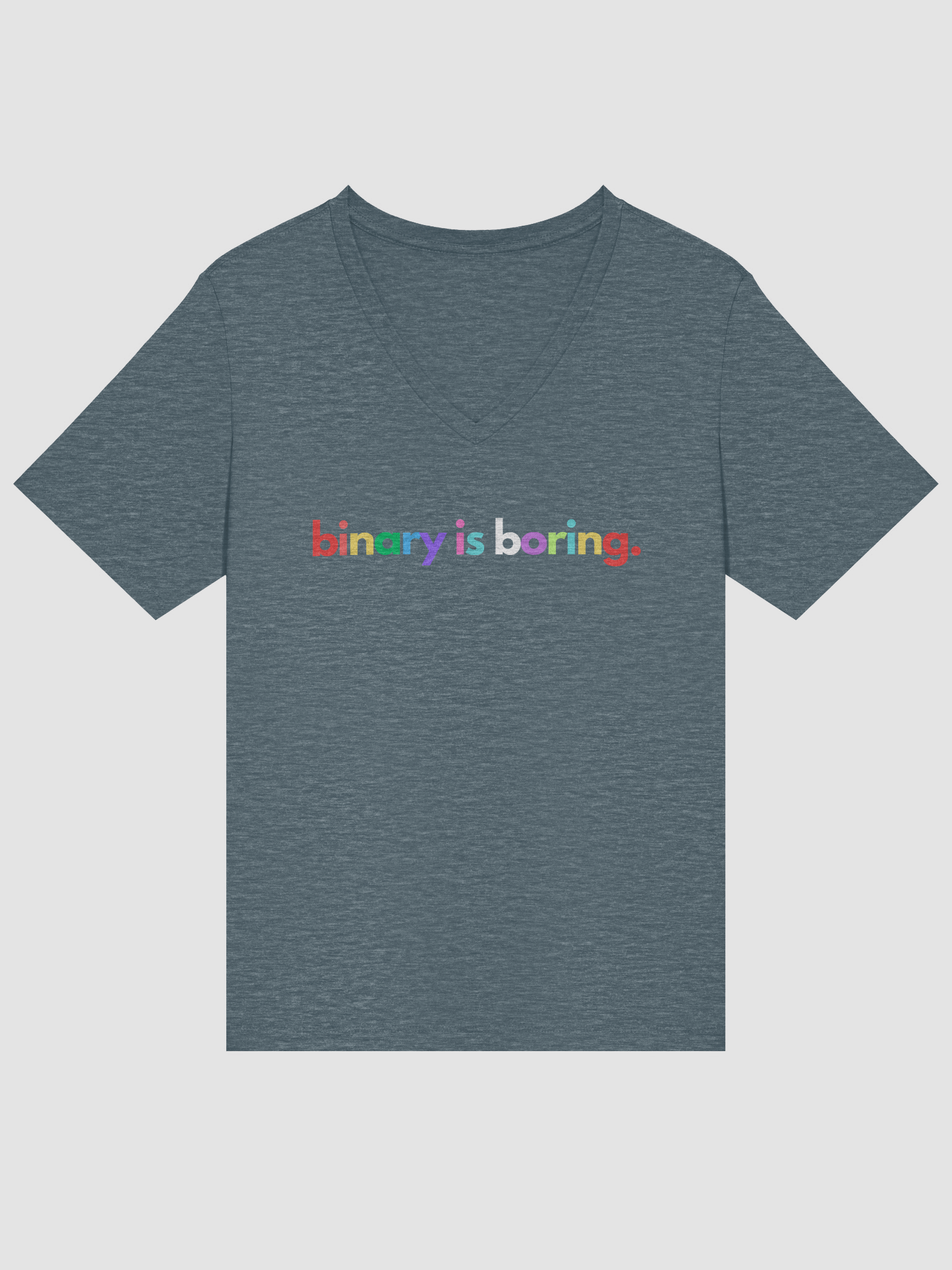 Binary Is Boring (Rainbow) V-Neck tee product image (36)