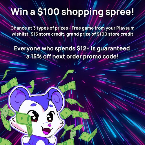 Reminder: ⏳ The clock's ticking! Our Black Friday sale ends in 3 hrs! 

Prizes include:
🎮 Free game from your Playsum wishlis...