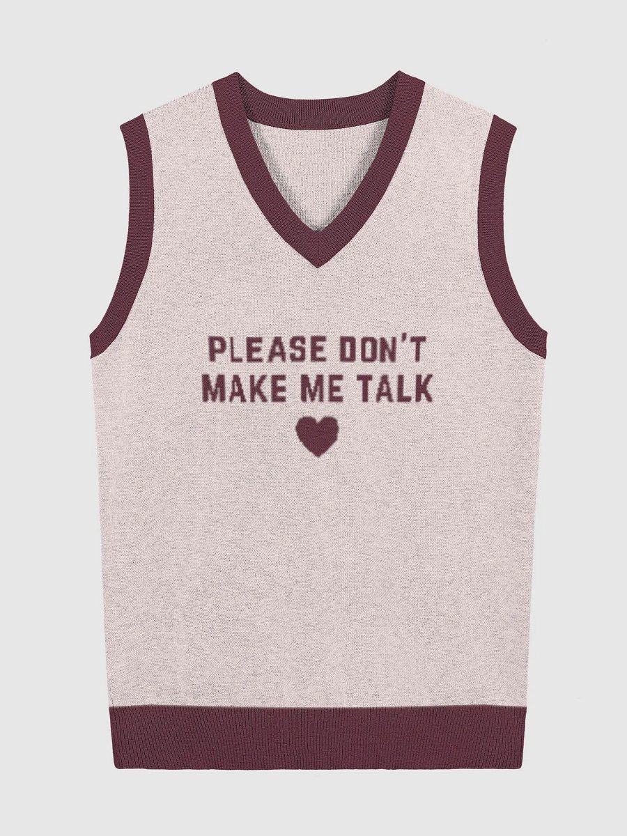 PLEASE DON'T MAKE ME TALK (maroon and pink) knitwear vest product image (2)