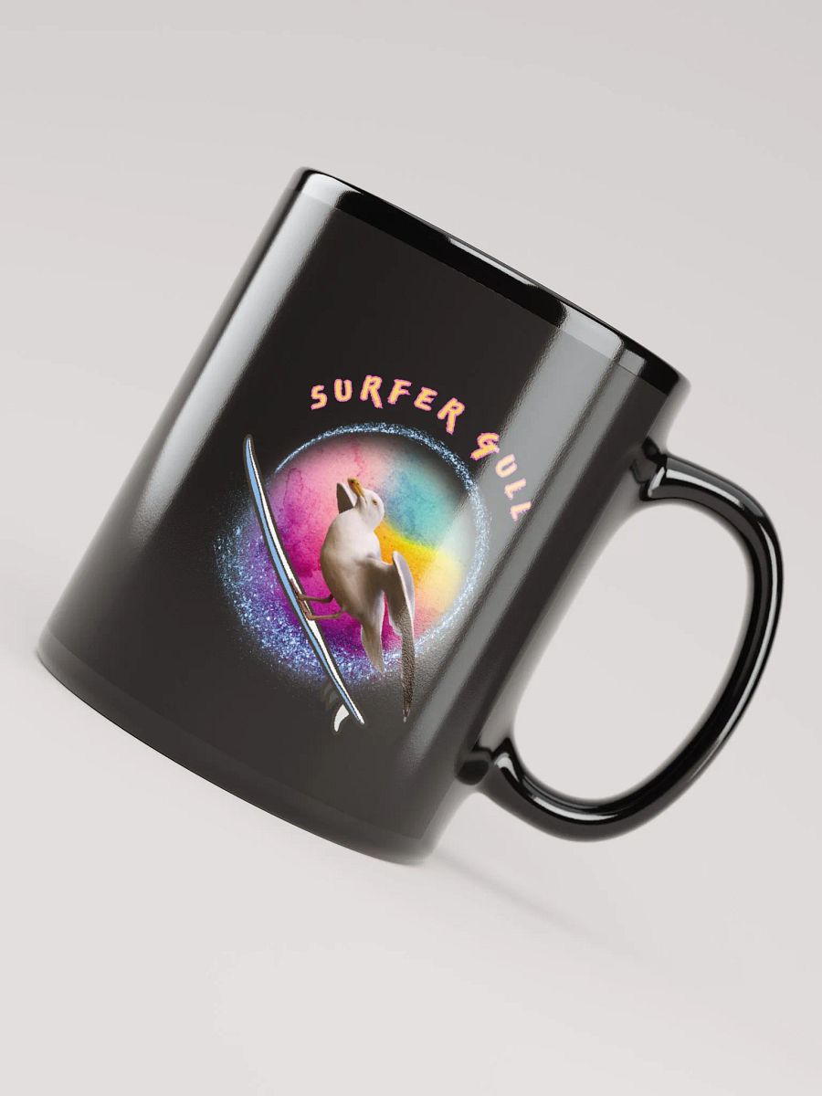 Soleil the Surfer Gull Glossy Black Mug product image (8)