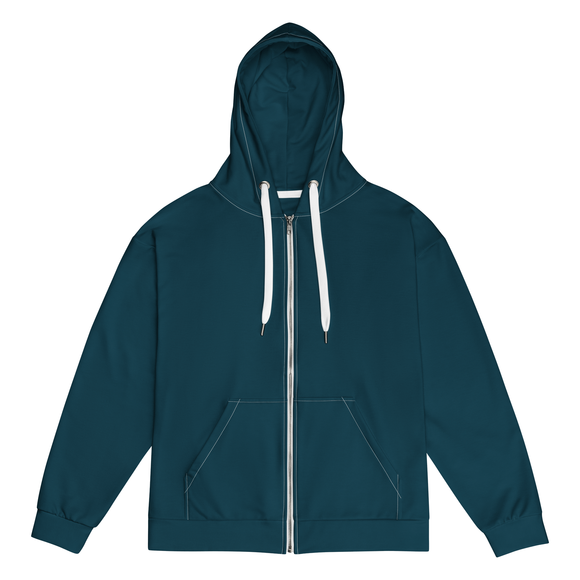 Nantucket Rain Dark Blue Solid Color Eco Friendly Unisex Zip Hoodie product image (1)
