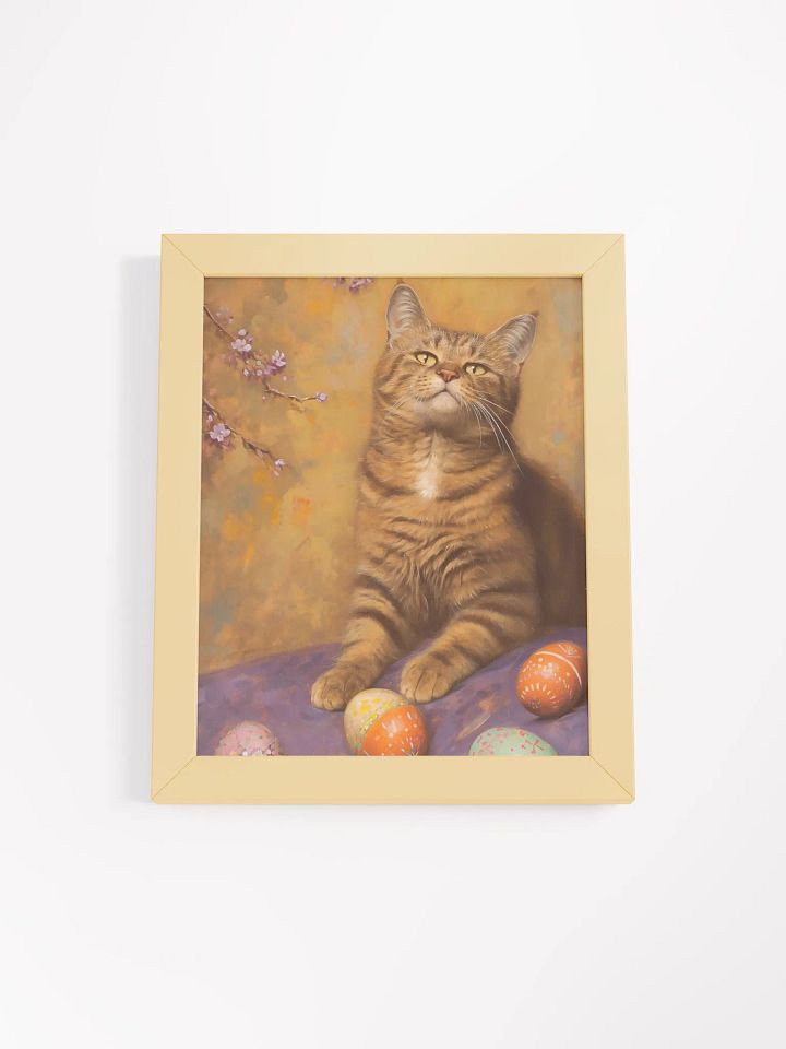 Curious Cat and Easter Eggs Framed Poster product image (2)