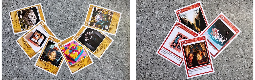 image some cards of type Gift and Bell