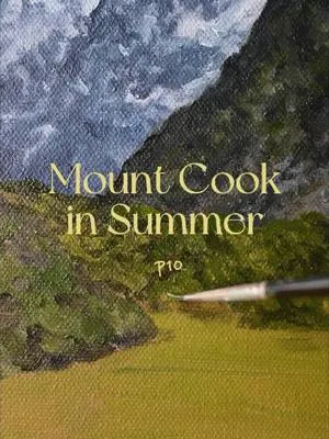📹 🏔️ 🍃 If you ever want to visit Mountain Cook, don't miss this stunning view by embarking on your hike on the Hooker Valley Track or the Glacier Viewpoint. These areas are the lower altitudes of the Southern Alps, within the Mount Cook National Park region, near the Tasman Valley. Time to plan your trip to New Zealand✨! #art #artwork #artist #painting #oilpainting #landscape #nature #mountain #cook #newzealand #hike #adventure #travel #traveltitok #summer #blue #green #sky #happy #love #singapore #reel #reels #video #videos