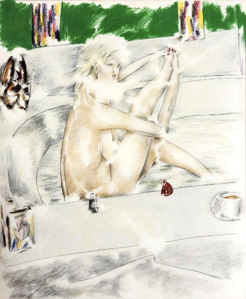 Woman Painting Her Toenails (circa 1984) print product image (1)