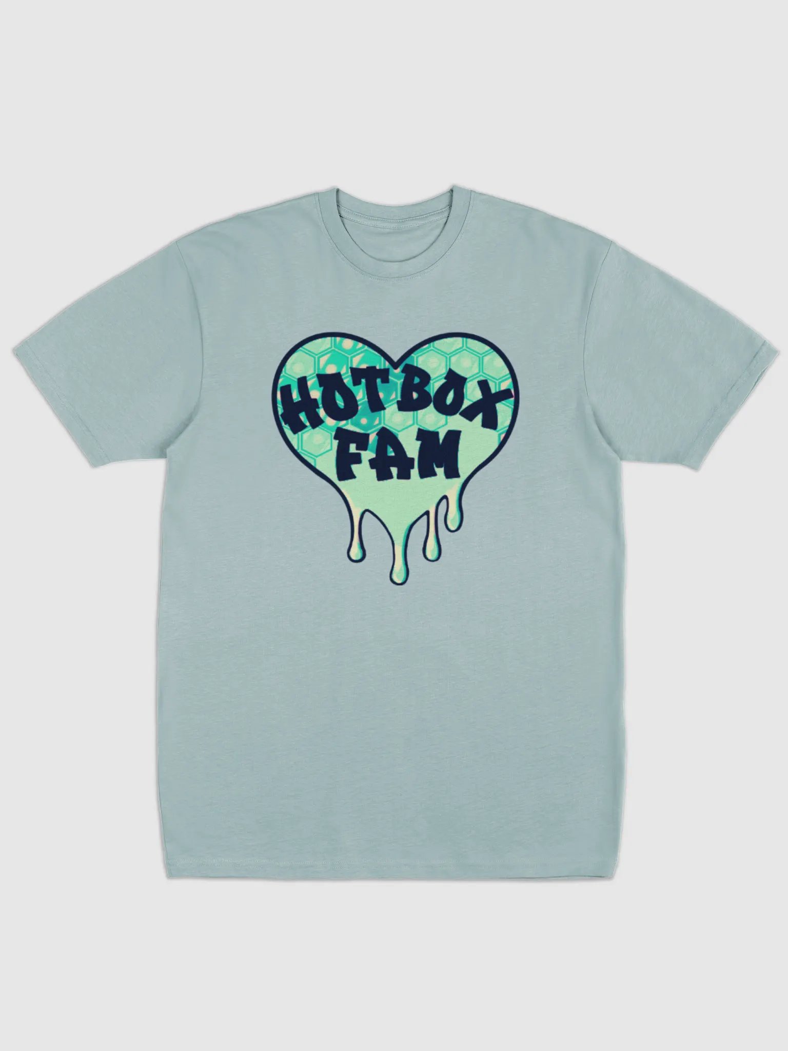 UNISEX HOT BOX FAM MINT GREEN HONEY COMB LOGO TEE product image (2)