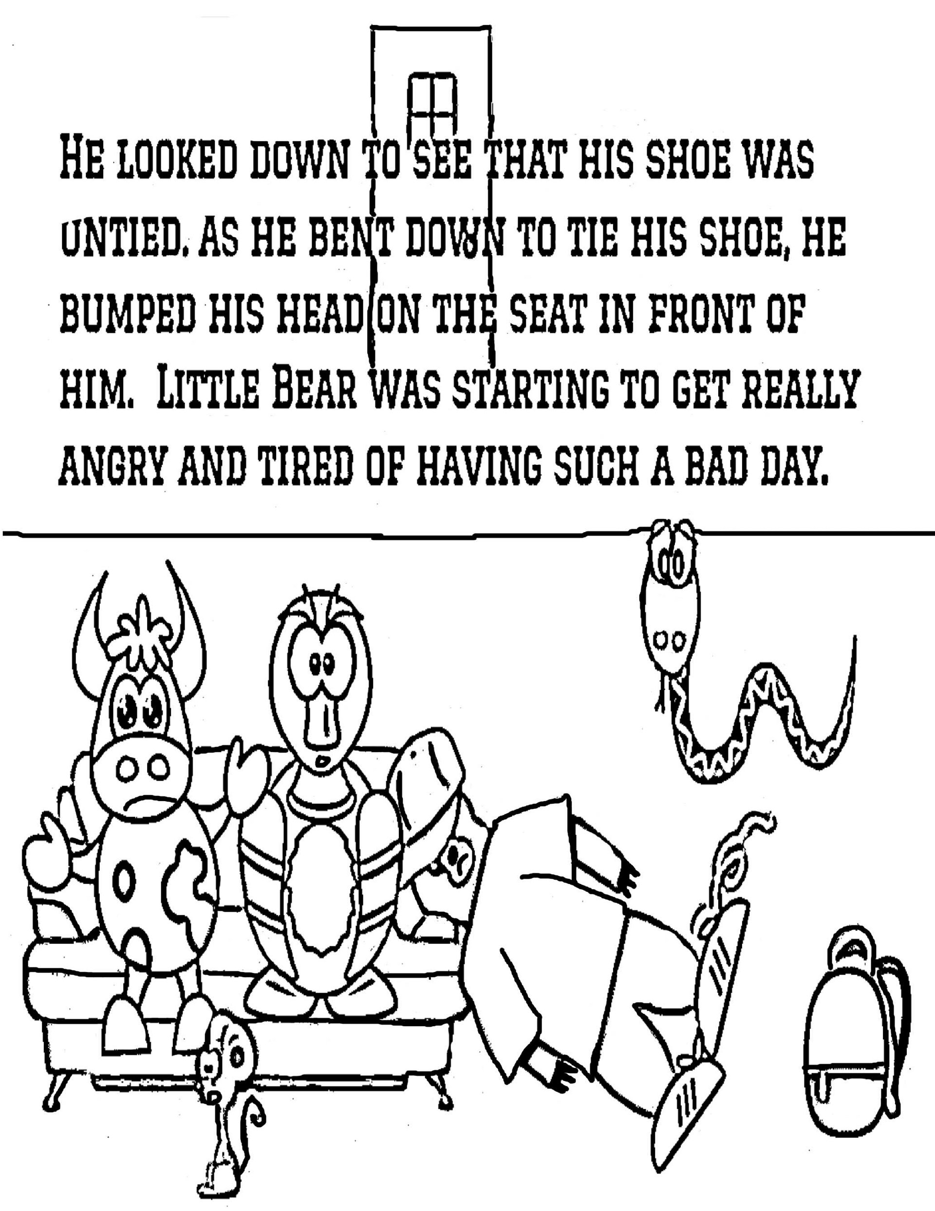 The Angry Little Bear 8.5 x 11 Full Page Coloring Book-Anger Management Lesson product image (9)