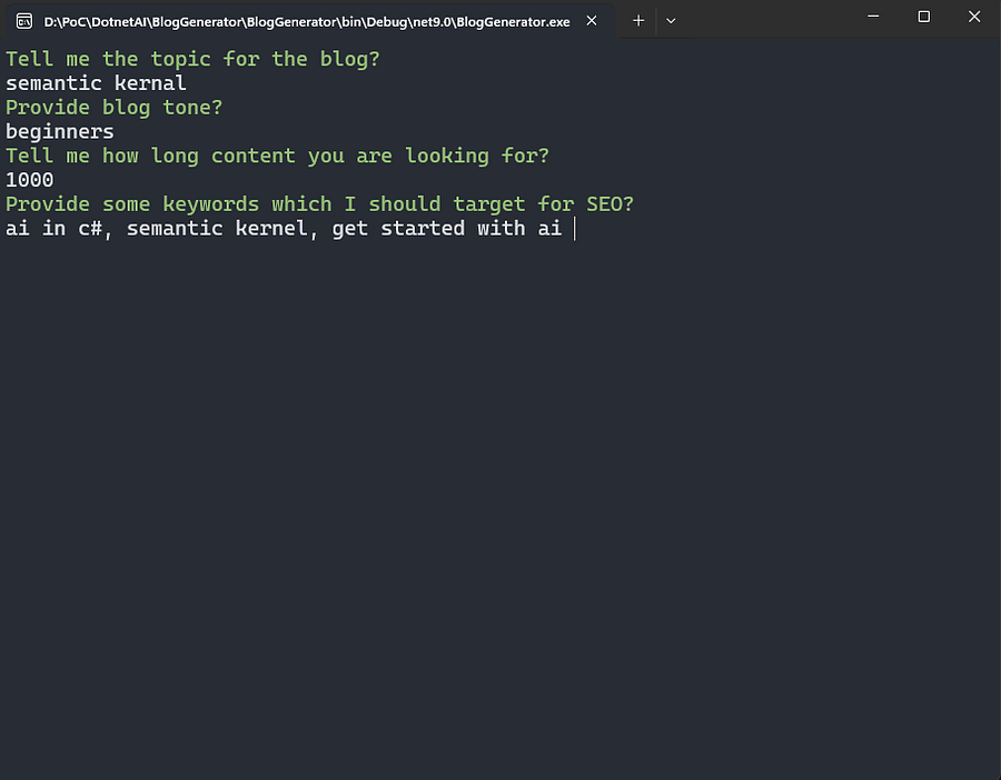 Blog Generator using C# and Semantic Kernel product image (3)