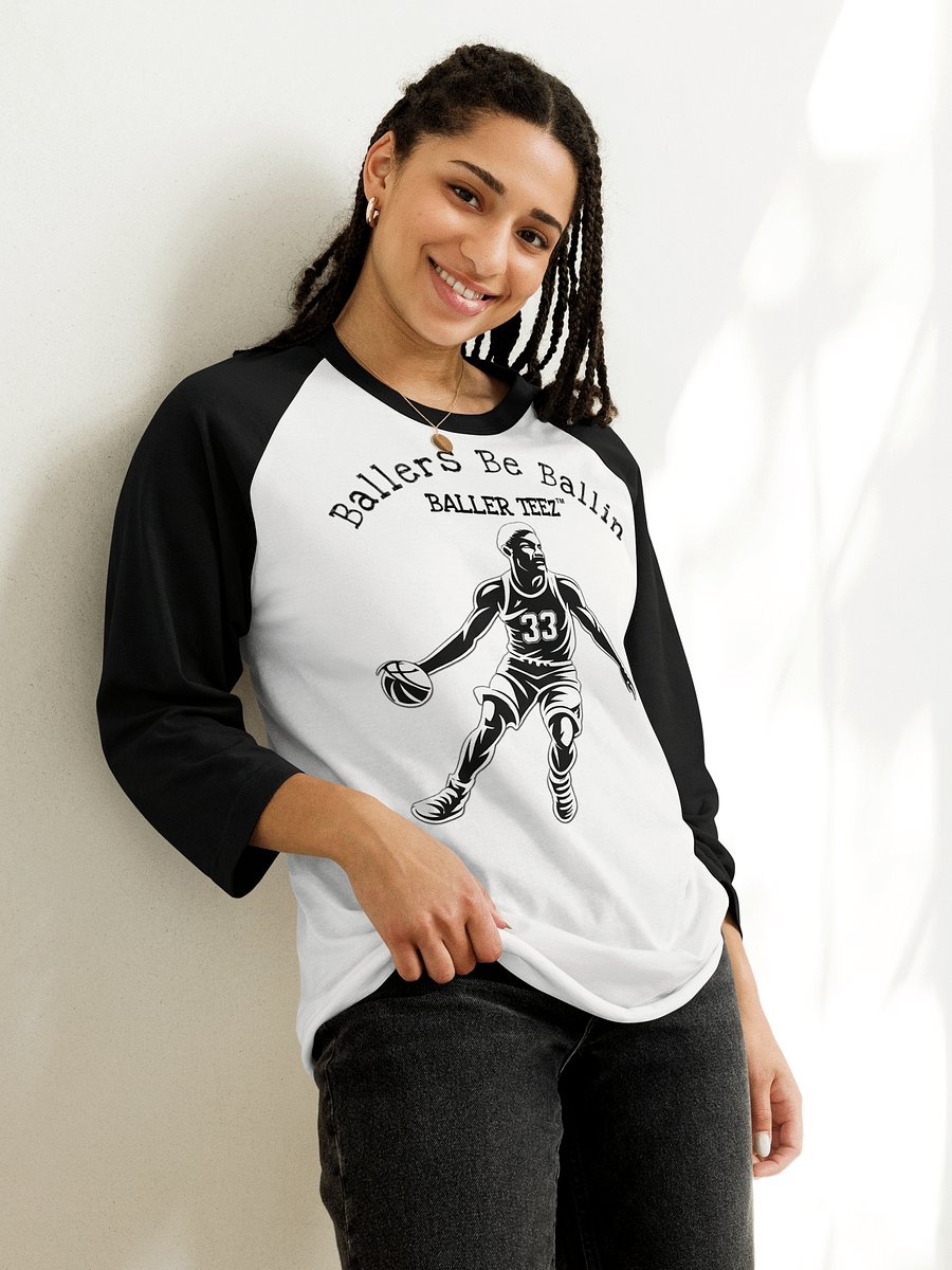 Baller Teez 33 Unisex 3/4 Sleeve Raglan Shirt product image (5)