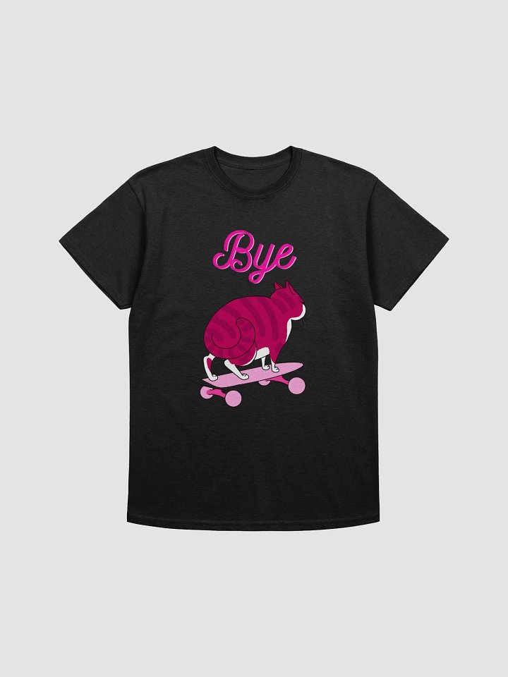 "Bye" Pink Skater Cat Classic T-shirt Multicolor product image (1)