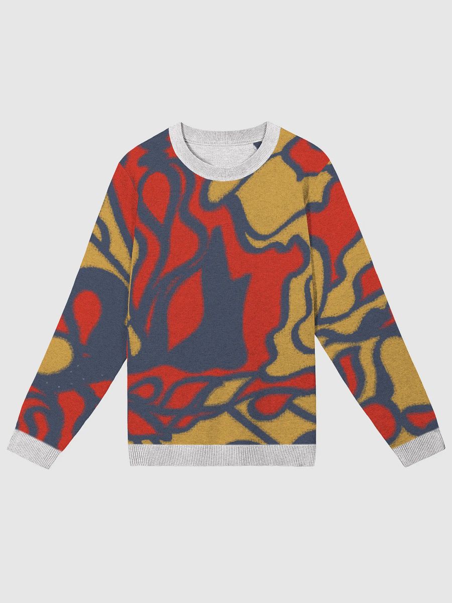 Vibrant Classic Fit Knitted Crewneck Sweater - Wave at Sunset product image (3)