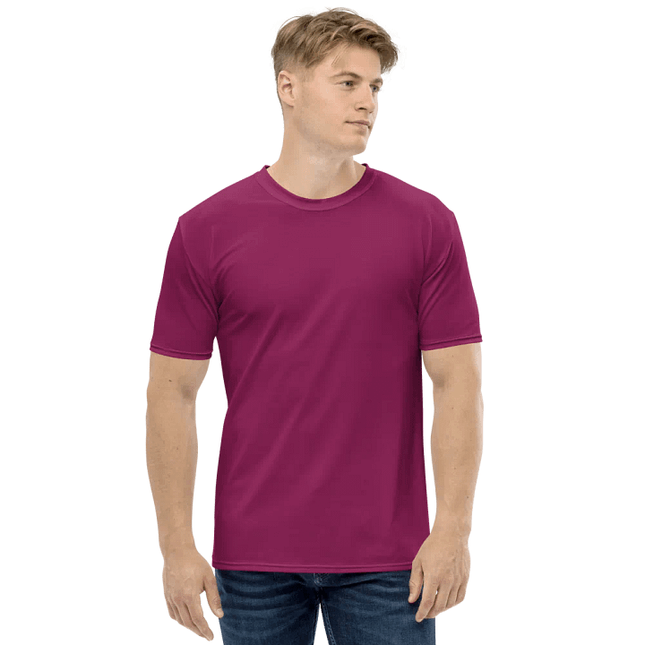 Plain Dark Plum Pink Light Summer Men's Crewneck Polyester Heavyweight Premium T-Shirt by Treasure Pie product image (1)