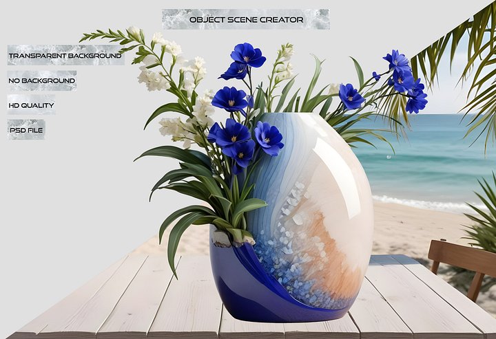 Ocean's Grace – Vase wedding decor png product image (2)