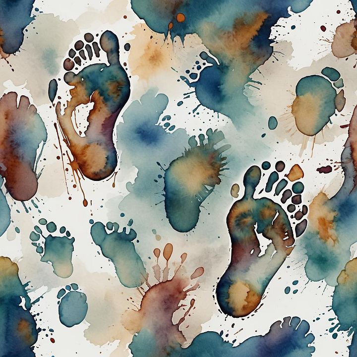 Watercolor Foot and Hand Paint Splatter Paper Pack Bundle product image (2)