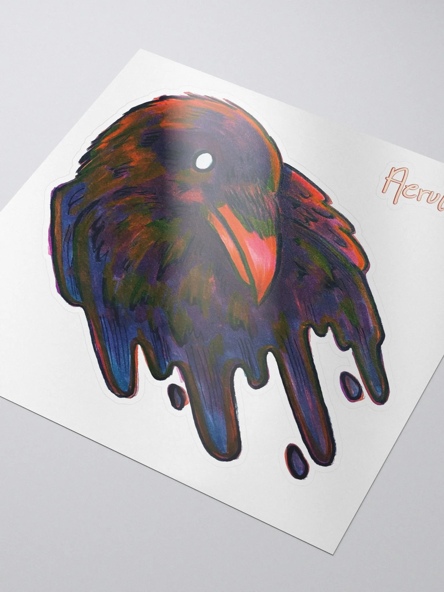 Midnight Summer Gloopy Raven Kiss-Cut Sticker product image (5)