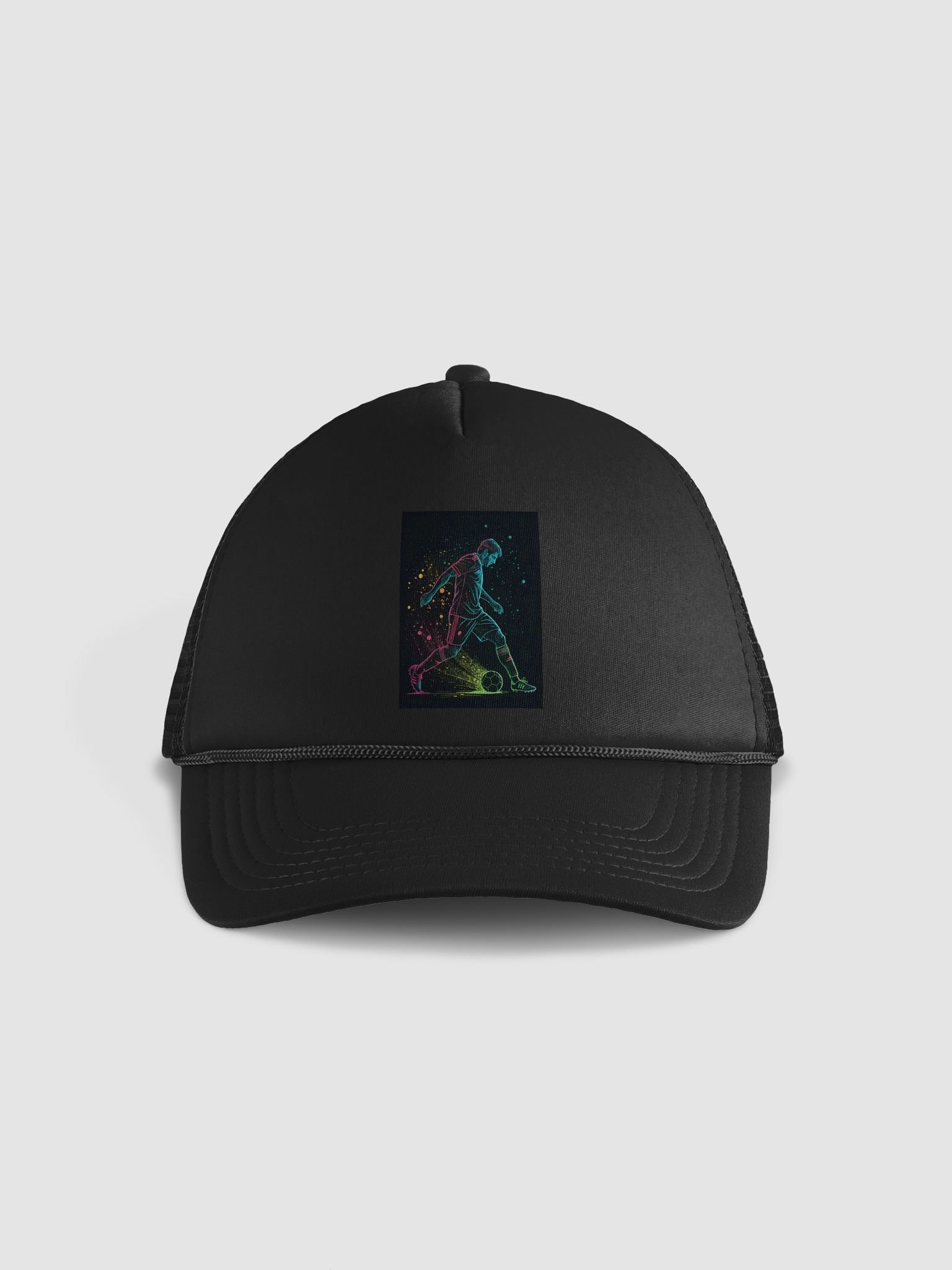 Neon Kick Soccer Player Illustration Trucker Hat product image (1)