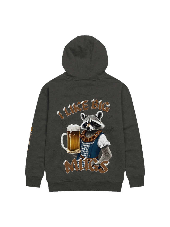 Oktoberfest, I like big Mugs on back, Prost on sleeve Cotton Heritage Unisex Premium Hoodie product image (2)