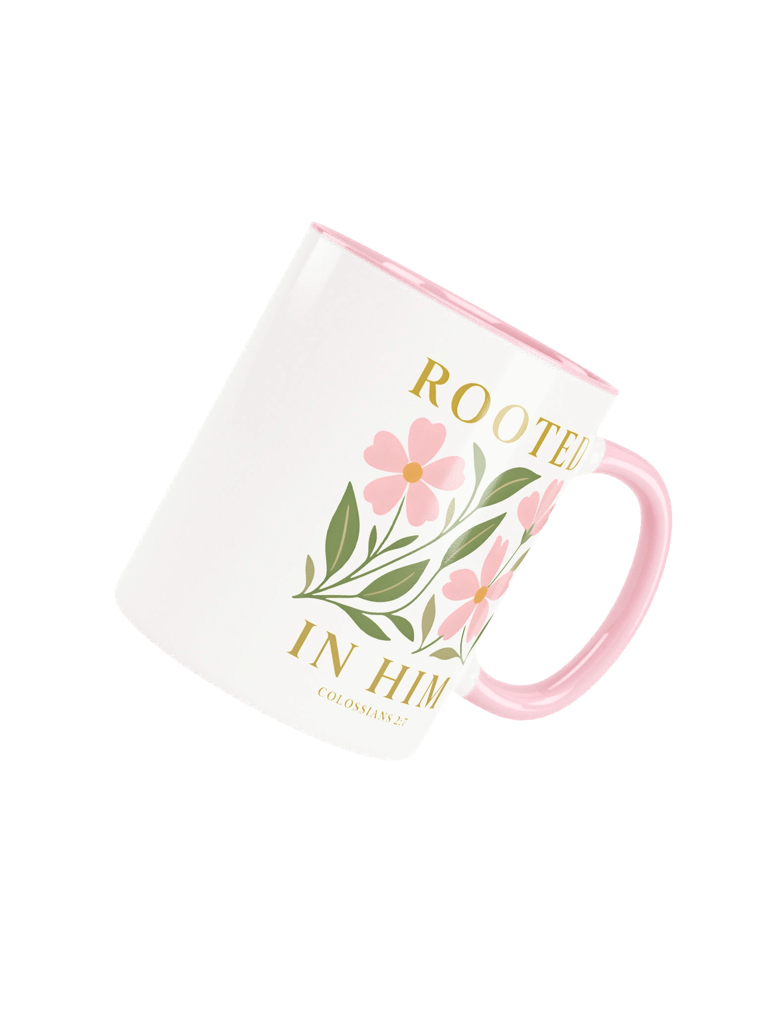 Elegant Floral Christian Mug for Women Inspired by Colossians 2:7 product image (12)