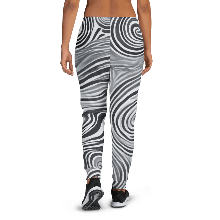 Funky Black and White Noir Liquid Tie-Dye Women's Joggers product image (7)
