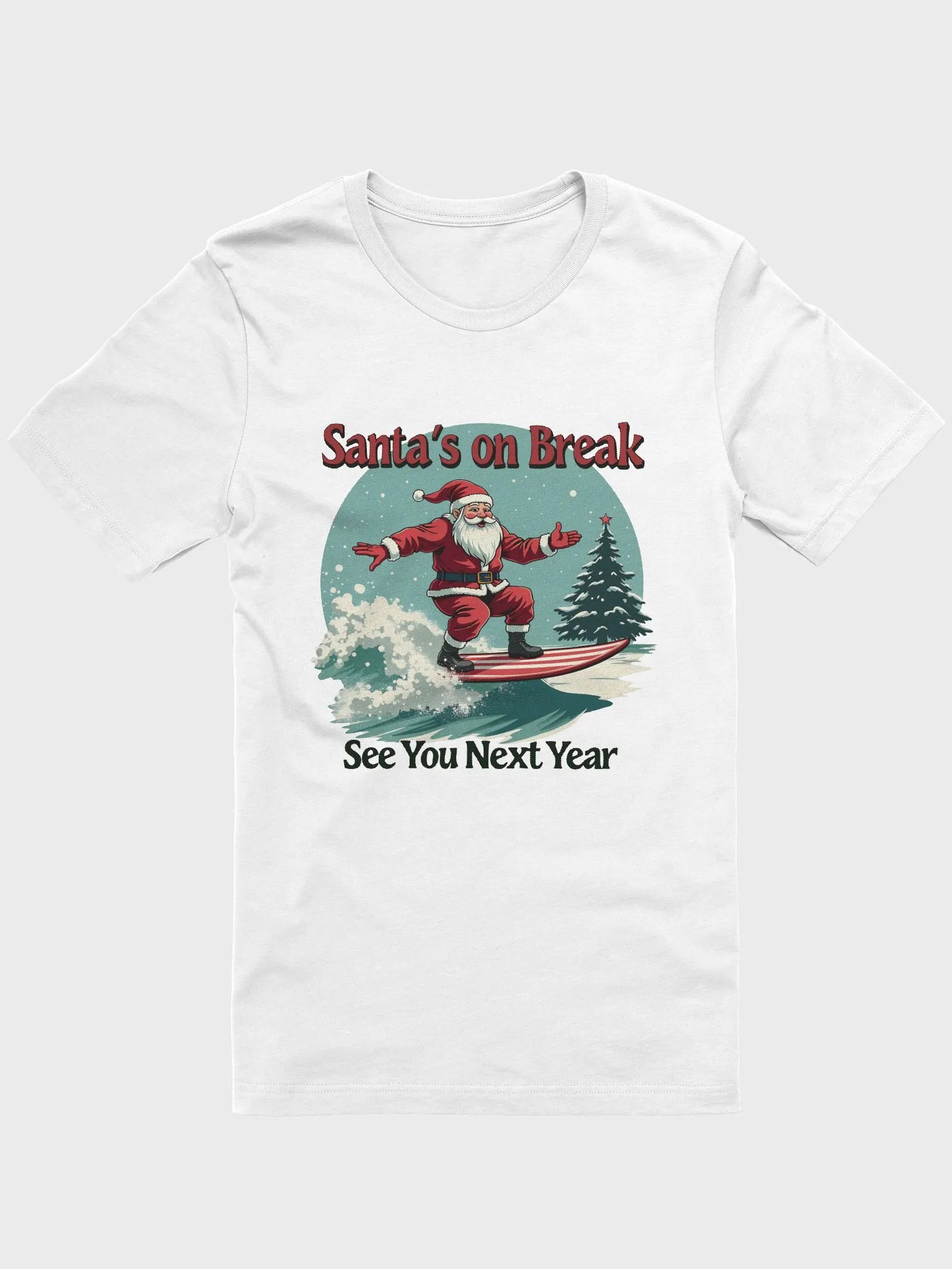 Santa's on Break Surfing T-Shirt product image (5)