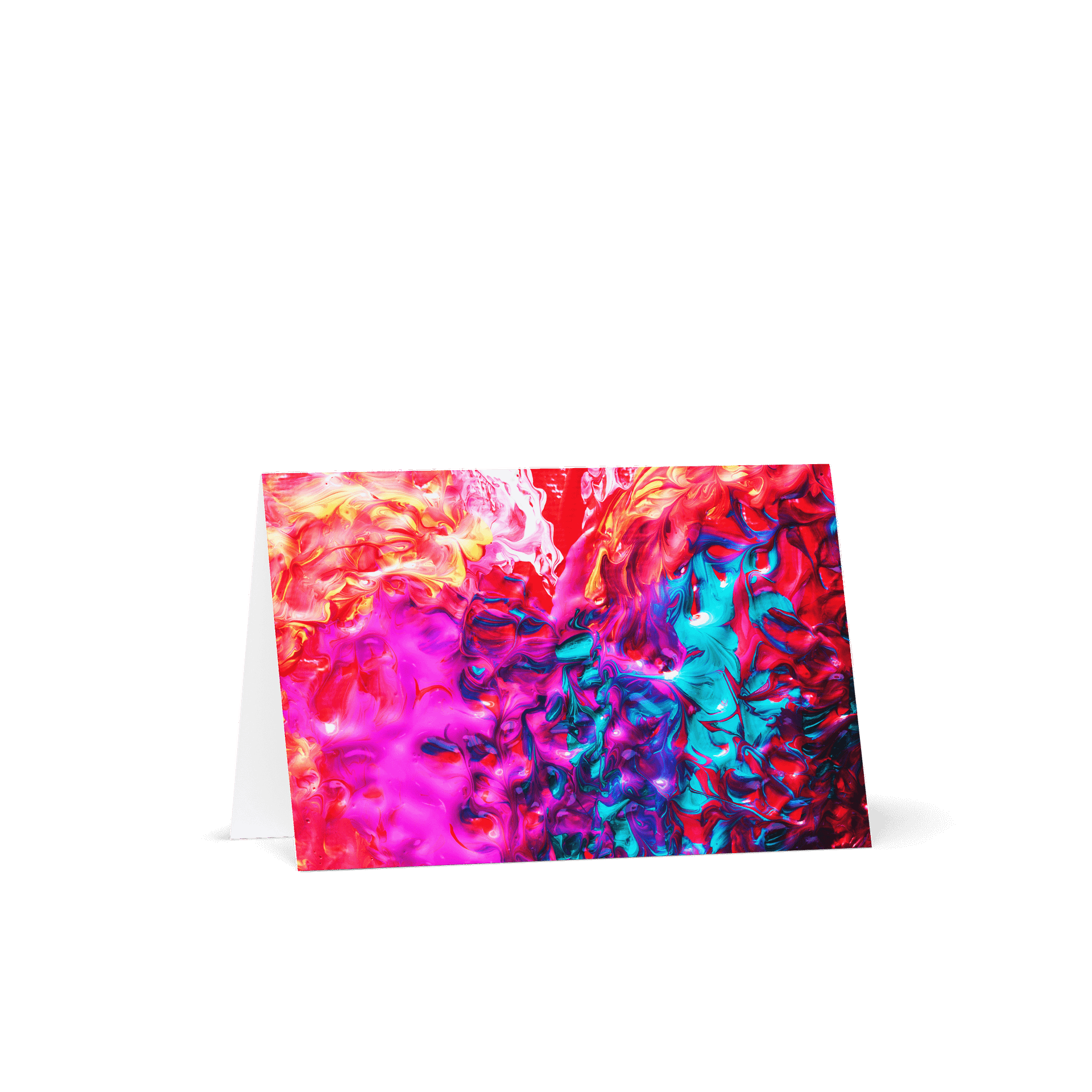Neon Abstract Greeting Card Vibrant Psychedelic Fluid Acrylic Swirl product image (1)