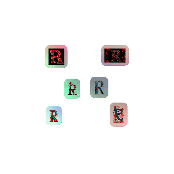 All R's Valentine’s Monogram Holo Sticker Pack product image (1)